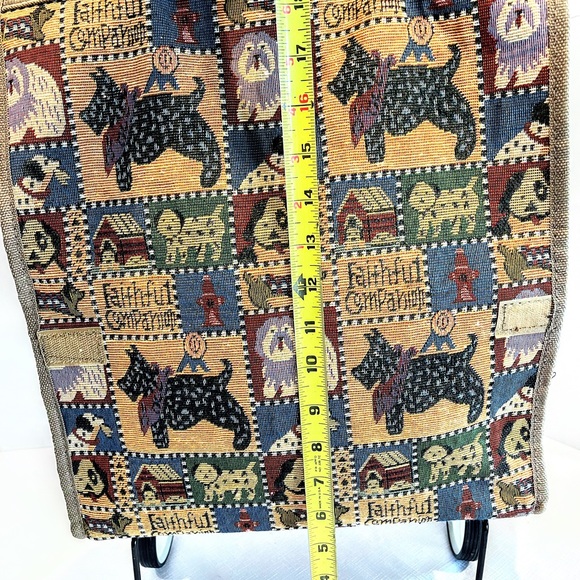 Faithful Companion Pioneer Express Canvas Rolling Shopping Bag with Dogs Vintage - Picture 14 of 16